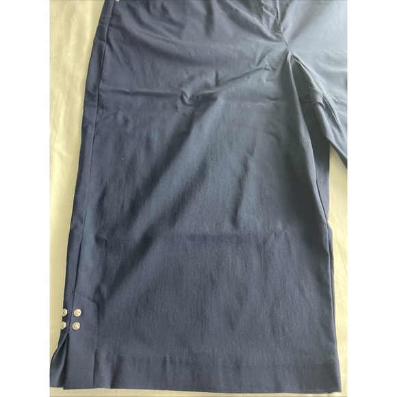 Allison Daley Womens Capri Pants 22W Skimmer Stretch Pull-On True Navy Blue F18 - Picture 8 of 16